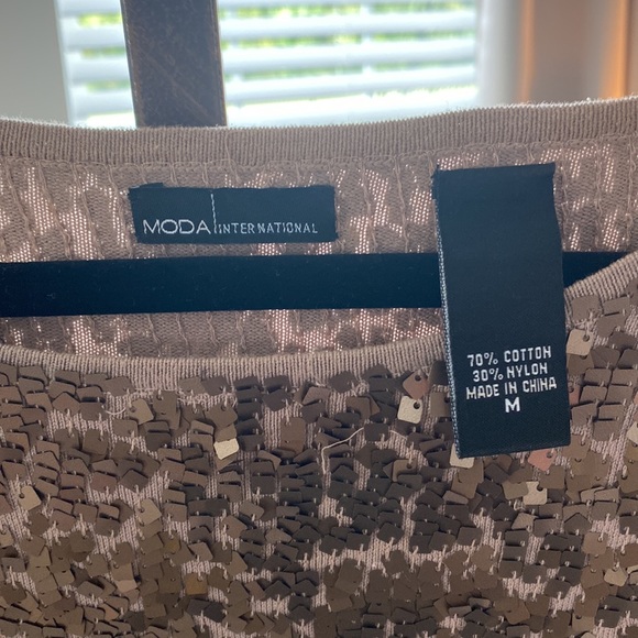 MODA Bronze Sequin Sweater Dress - Picture 2 of 7